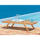 Rectangular Stackable Outdoor Coffee Table with Handles Made in Italy - Oracle Viadurini