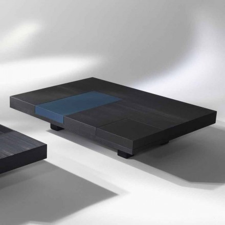 Contemporary rectangular coffee table with iris removable embedded trays Viadurini