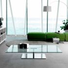 Rectangular Coffee Table for the Living Room in Extra-clear or Smoked Glass - Giovannino Viadurini