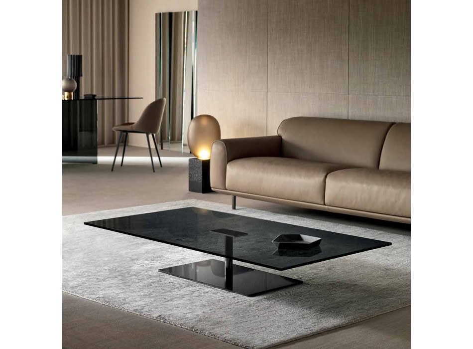 Rectangular Coffee Table for the Living Room in Extra-clear or Smoked Glass - Giovannino Viadurini