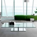 Rectangular Coffee Table for the Living Room in Extra-clear or Smoked Glass - Giovannino