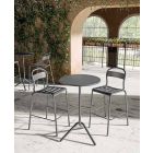 Round High Outdoor Table in Metal and Sheet Made in Italy - Baldric Viadurini