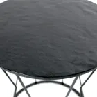 Round Coffee Table with Steel Base and Glass Top Made in Italy - Alisea Viadurini