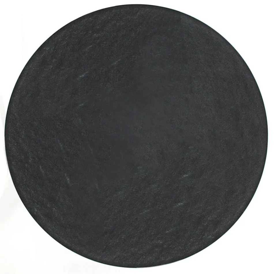 Round Coffee Table with Steel Base and Glass Top Made in Italy - Alisea Viadurini