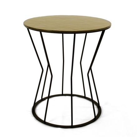Round Coffee Table with Steel Base and Glass Top Made in Italy - Alisea Viadurini