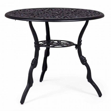 Round Outdoor Coffee Table in Aluminum Matt Anthracite Finish - Sayra Viadurini