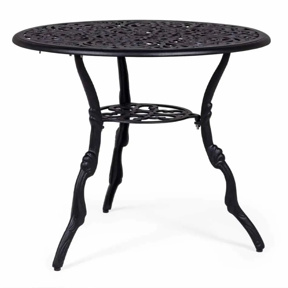 Round Outdoor Coffee Table in Aluminum Matt Anthracite Finish - Sayra Viadurini