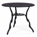 Round Outdoor Coffee Table in Aluminum Matt Anthracite Finish - Sayra