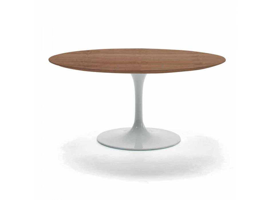 Round Coffee Table with Veneered Top Made in Italy - Dollars Viadurini