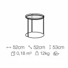 Round Metal Coffee Table with Glass Top Made in Italy - George Viadurini