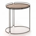 Round Metal Coffee Table with Glass Top Made in Italy - George