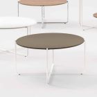 Modern Round Coffee Table in Melamine and Metal - Taddeo Viadurini