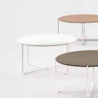 Modern Round Coffee Table in Melamine and Metal - Taddeo Viadurini