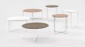Modern Living Room Round Table in Melamine wood and Metal – Taddeo
