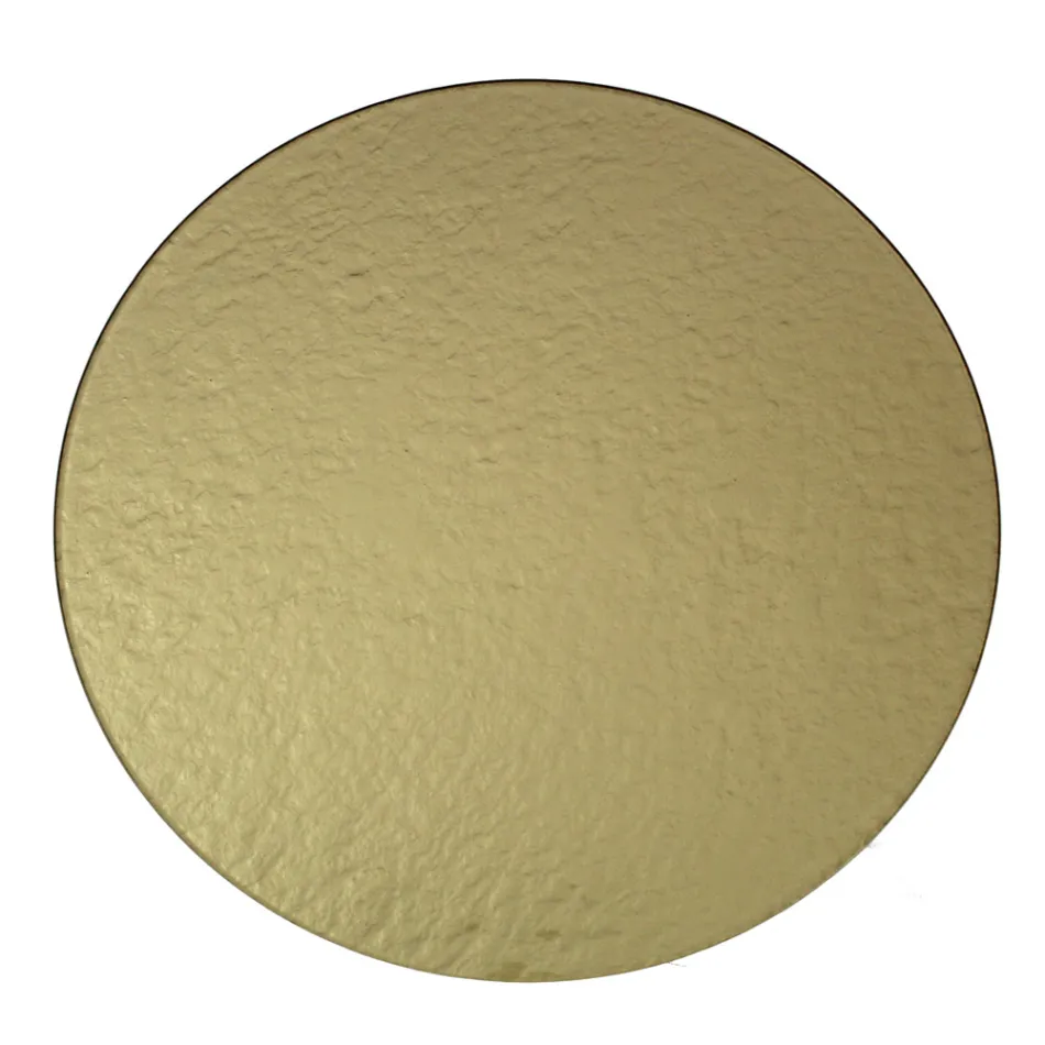 Round Glass Coffee Table with 3 Crescent Base Made in Italy - Arepa Viadurini