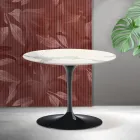 Saarinen Tulip Round Coffee Table H 41 cm in Florim Statuario Matte Ceramic - Scarlet Viadurini