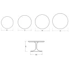 Saarinen Tulip Round Coffee Table H 41 cm in Florim Statuario Matte Ceramic - Scarlet Viadurini