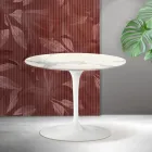 Saarinen Tulip Round Coffee Table H 41 cm in Florim Statuario Matte Ceramic - Scarlet Viadurini