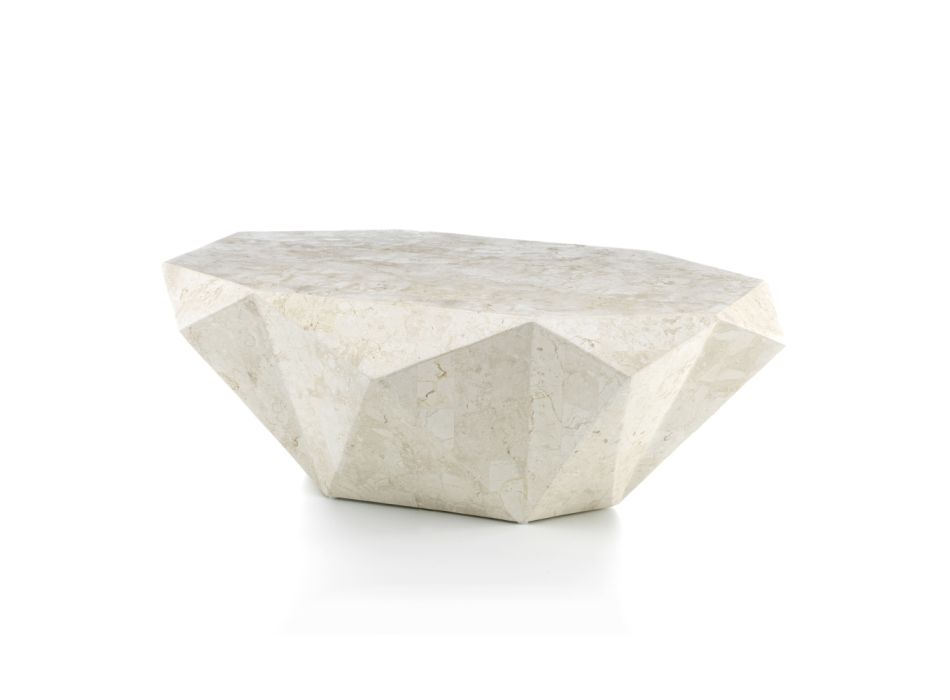 Indoor Shaped Coffee Table in Fossil Stone Different Finishes - Headphones Viadurini