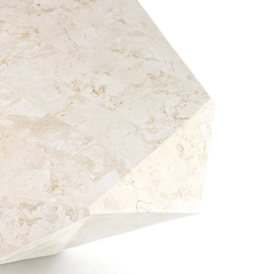 Indoor Shaped Coffee Table in Fossil Stone Different Finishes - Headphones Viadurini