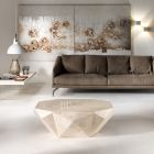 Indoor Shaped Coffee Table in Fossil Stone Different Finishes - Headphones Viadurini