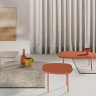 Shaped MDF Coffee Table Available in Two Sizes and Multiple Colors - Navis Viadurini