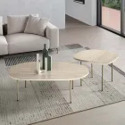 Shaped MDF Coffee Table Available in Two Sizes and Multiple Colors - Navis Viadurini
