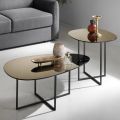 Coffee Table with Mirror Effect Glass Top Made in Italy - Sedona