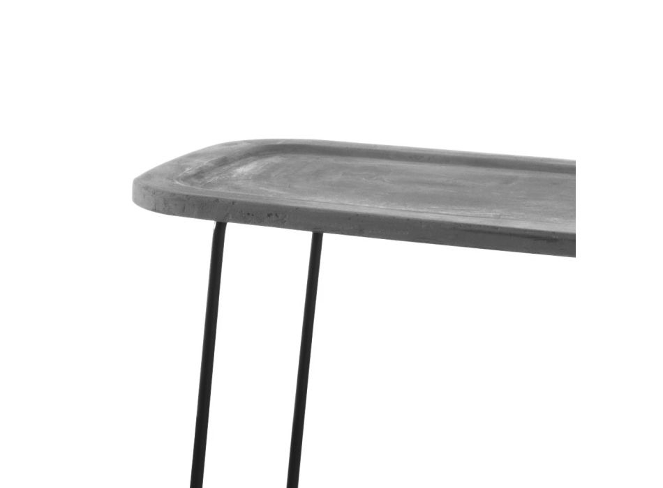 Coffee Table with Metal Structure and Cement Top Made in Italy - Evolve Viadurini