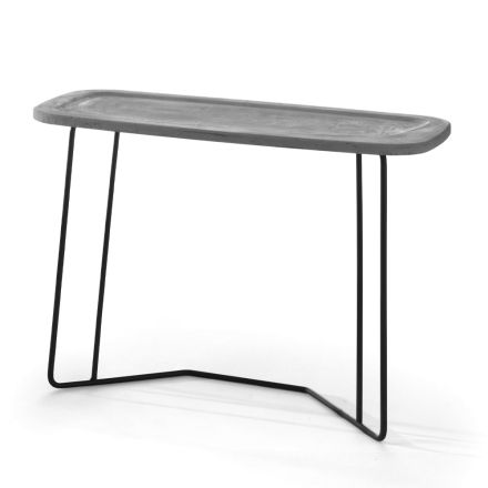 Coffee Table with Metal Structure and Cement Top Made in Italy - Evolve Viadurini