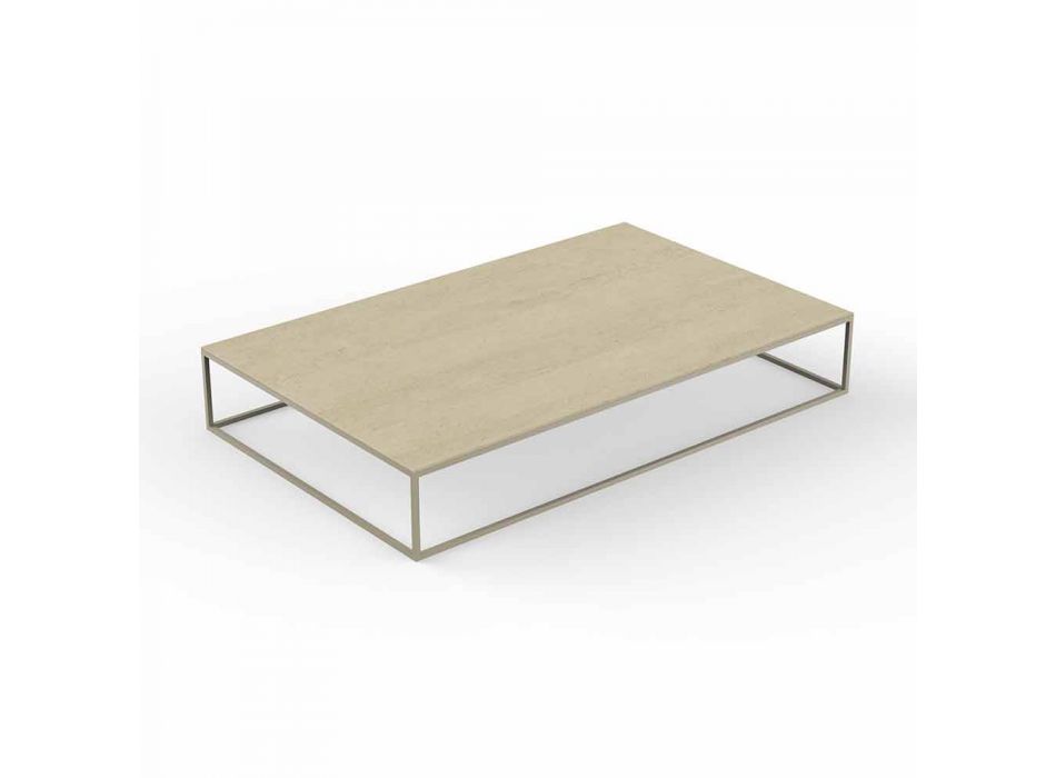 Coffee Table in Aluminum and Marble Effect Top, 3 Colors - Suave by Vondom Viadurini