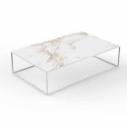 Coffee Table in Aluminum and Marble Effect Top, 3 Colors - Suave by Vondom Viadurini