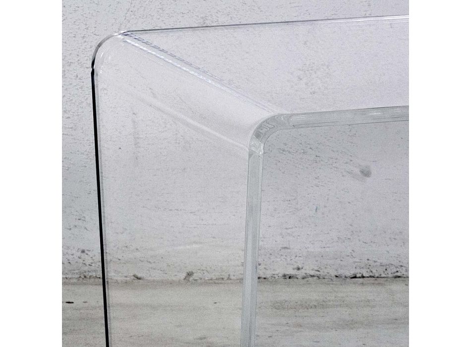 Coffee Table in Transparent Acrylic Crystal Hand Folded - Crosto Viadurini
