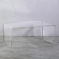 Coffee Table in Transparent Acrylic Crystal Hand Folded - Crosto