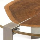 Coffee Table in Wood and Steel with Metal Legs Made in Italy - Damascus Viadurini