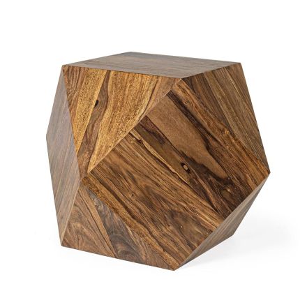 Coffee Table in Sheesham Wood Design Polygonal Homemotion - Torrice Viadurini