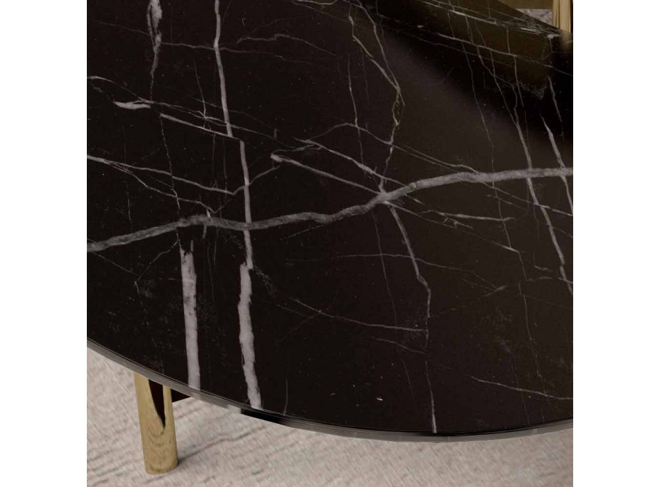 Lounge table in Black Marquinia or Forest Brown Marble Made in Italy - Manolo Viadurini