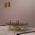 Luxury Coffee Table in Black Marble or Forest Brown Made in Italy - Manolo