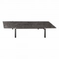 Metal Coffee Table with Marble Top, Precious Made in Italy - Ginseng
