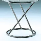 Coffee Table in Tempered Glass with Steel Base Made in Italy - Pegaso Viadurini