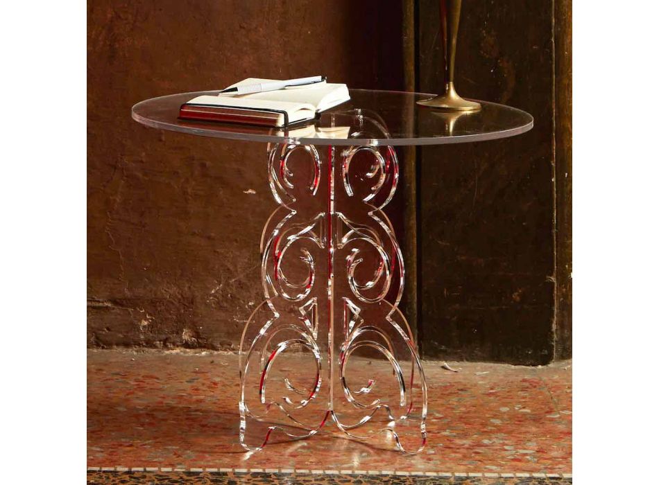 Service table in transparent methacrylate and Aron colored shelf Viadurini