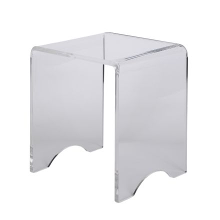 Coffee Table Stool Crystal Transparent Acrylic Minimal Italian - Plarco Viadurini