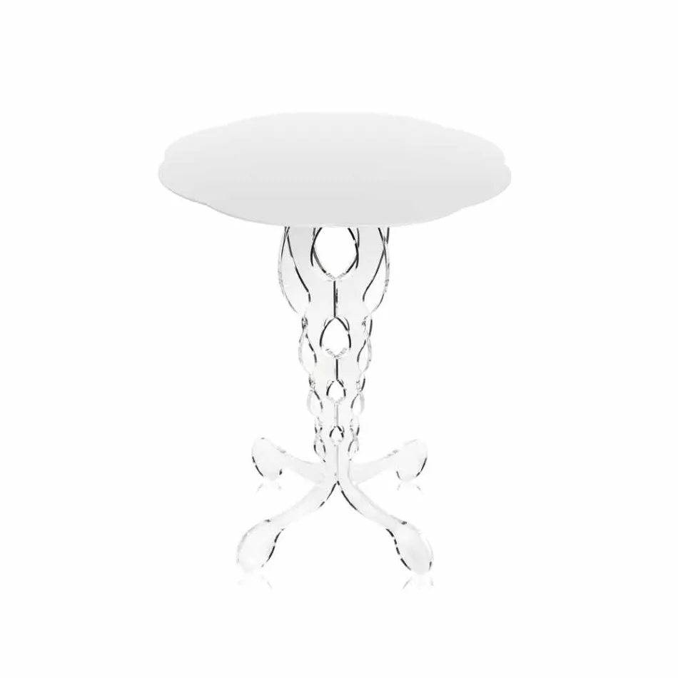 White round coffee table diameter 50cm modern design Janis, made in Italy Viadurini