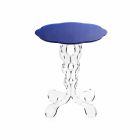Round blue coffee table diameter 36 cm modern design Janis, made in Italy Viadurini