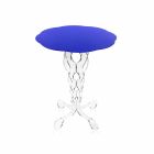 Round blue coffee table diameter 50 cm modern design Janis, made in Italy Viadurini