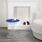 Round blue coffee table diameter 50 cm Janis modern design, made in Italy Viadurini