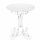 Round Coffee Table in Transparent and White Plexiglass or with Wood - Stilio Viadurini