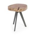 Round Coffee Table in Trunk of Wood and Steel Homemotion - Tancredi