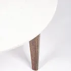 Round Coffee Table for Living Room in Marble and Mango Wood - Desiderio Viadurini