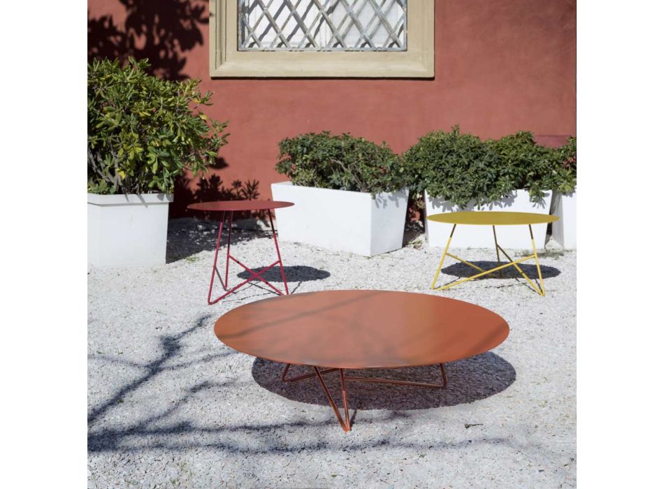 Round Metal Garden Coffee Table in Various Colors and 3 Sizes - Magali Viadurini